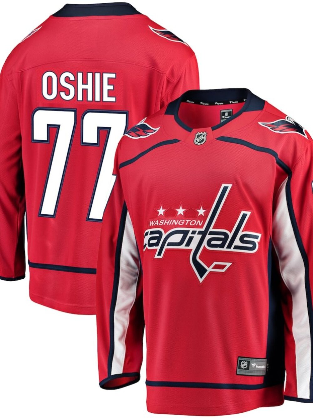 Men's Fanatics TJ Oshie Red Washington Capitals Breakaway Jersey